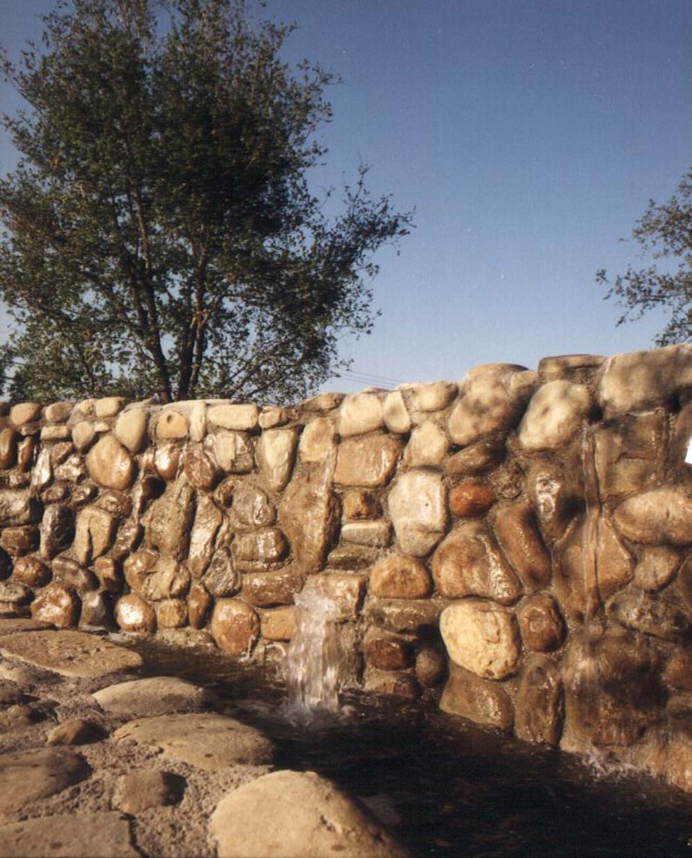 Glossy Stacked Rock Wall