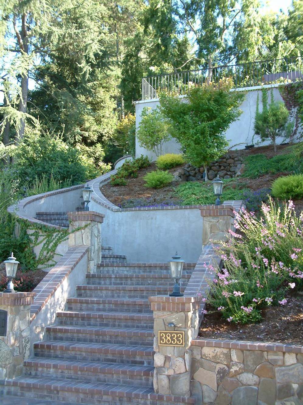 Steep Brick-lined Stairs
